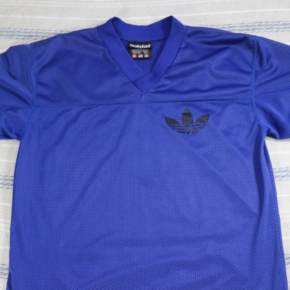 ADIDAS Royal Blue Big Back Logo Mesh Jersey Shirt - Picture 3 of 8